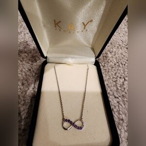Kay Jewelers Silver Necklace with Purple Accents